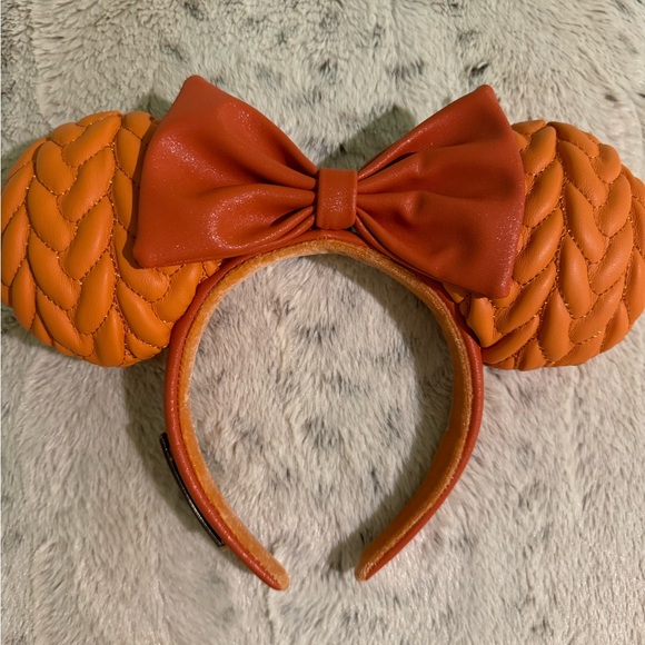 Loungefly Accessories - Loungefly Orange leather Bow ears